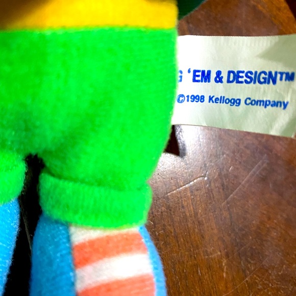 KELLOGGS DIG EM FROG VINTAGE 1998 HONEY SMACKS CEREAL PLUSH 6” - Picture 10 of 10